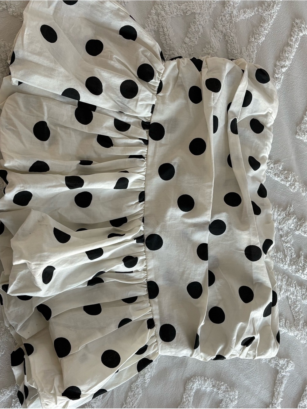 PrettyLittleThing White Polka Dot Tube Top